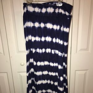 Navy/white maxi skirt